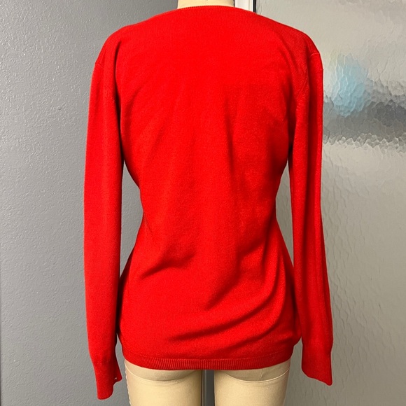 Vintage Brunello Cucinelli Italian Cashmere Wool and Silk Crew Neck Sweater Red - Picture 3 of 7